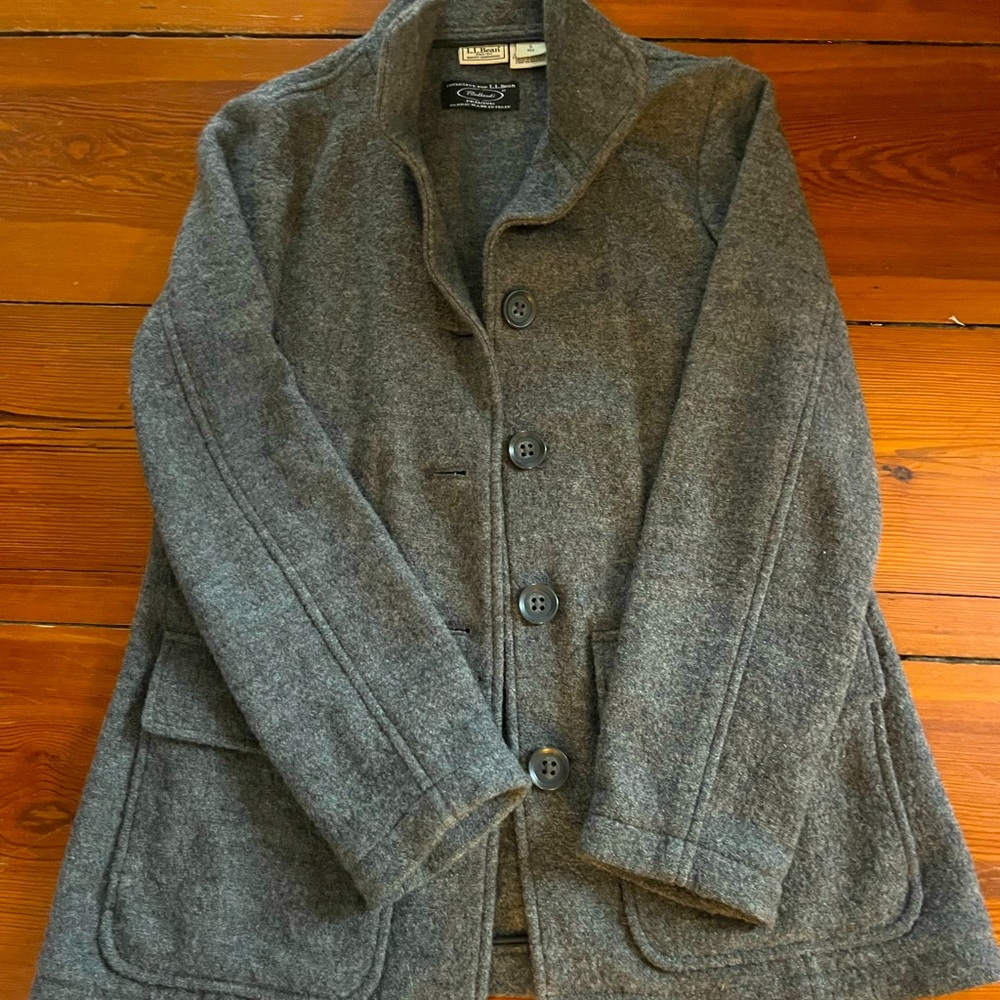 Women’s Size Small Grey LLBean Wool Jacket